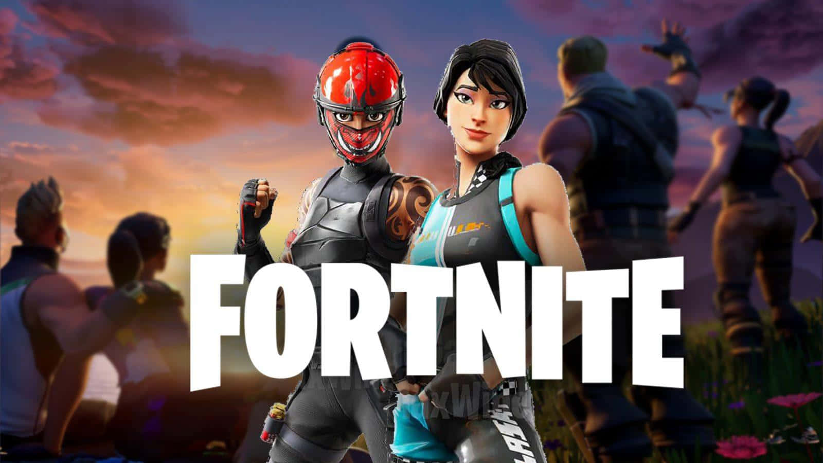 Fortnite, Manic Skin, sunset-lit field, HD Desktop Wallpaper