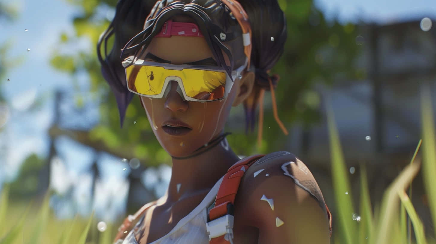Fortnite, female video game character, purple hair, HD Desktop Wallpaper