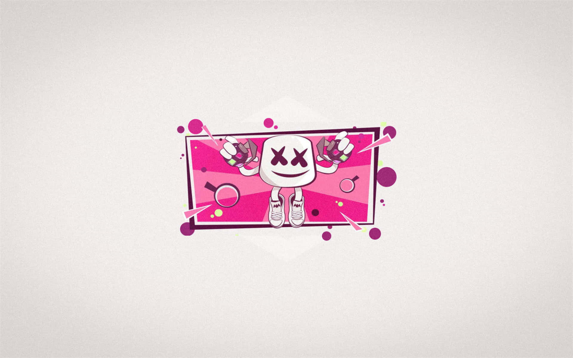 Fortnite Marshmello, Marshmello, pink rectangular frame, Full HD Desktop Wallpaper