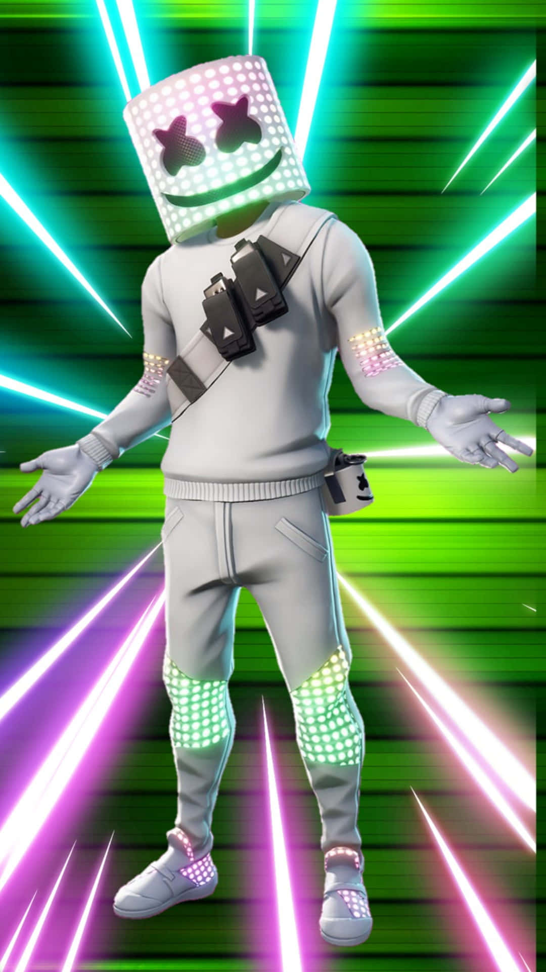 Fortnite Marshmello, Marshmello, white outfit, Full HD Phone Wallpaper