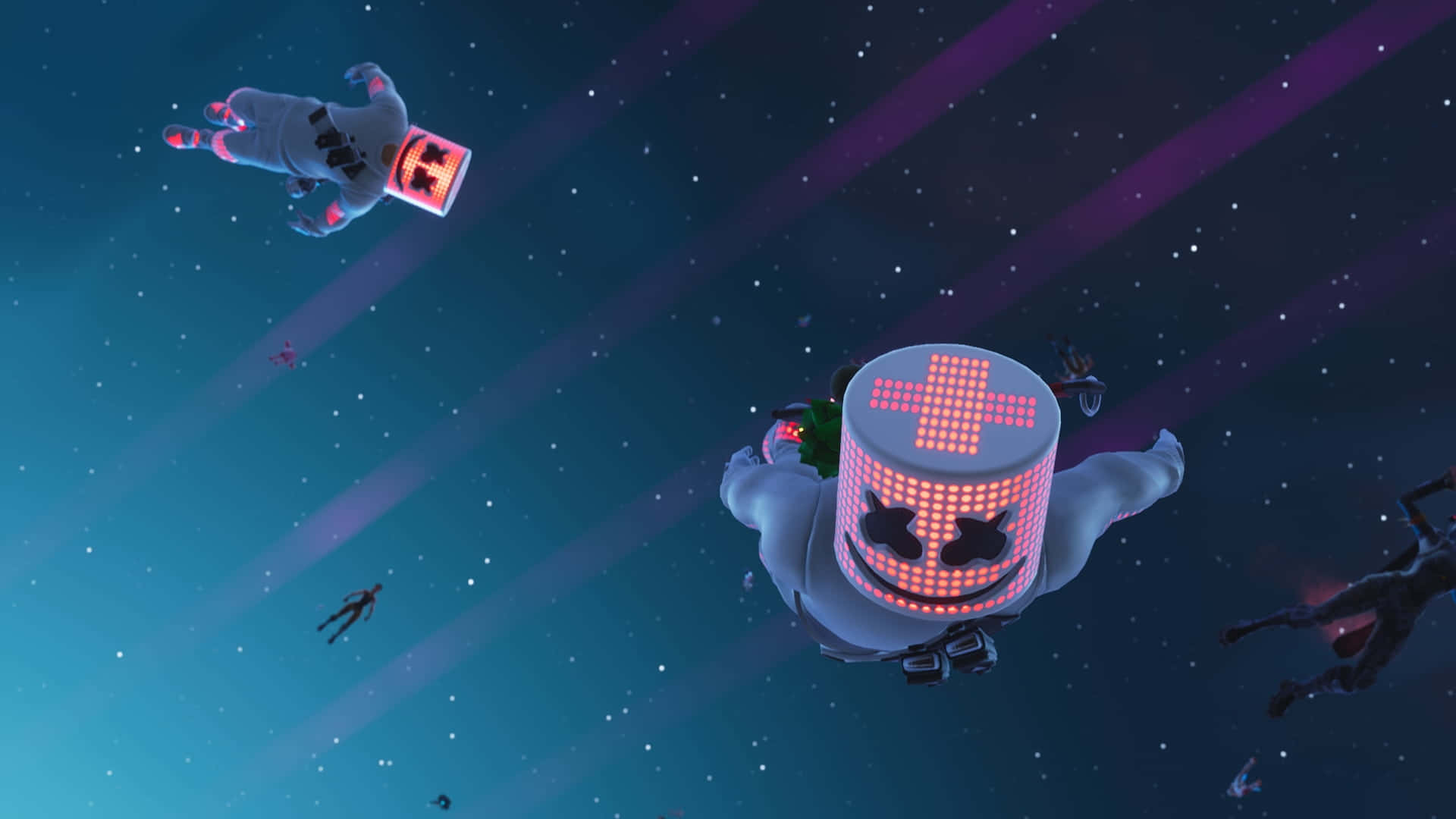 Fortnite Marshmello, Marshmello, glowing marshmallow astronauts, Full HD Desktop Wallpaper