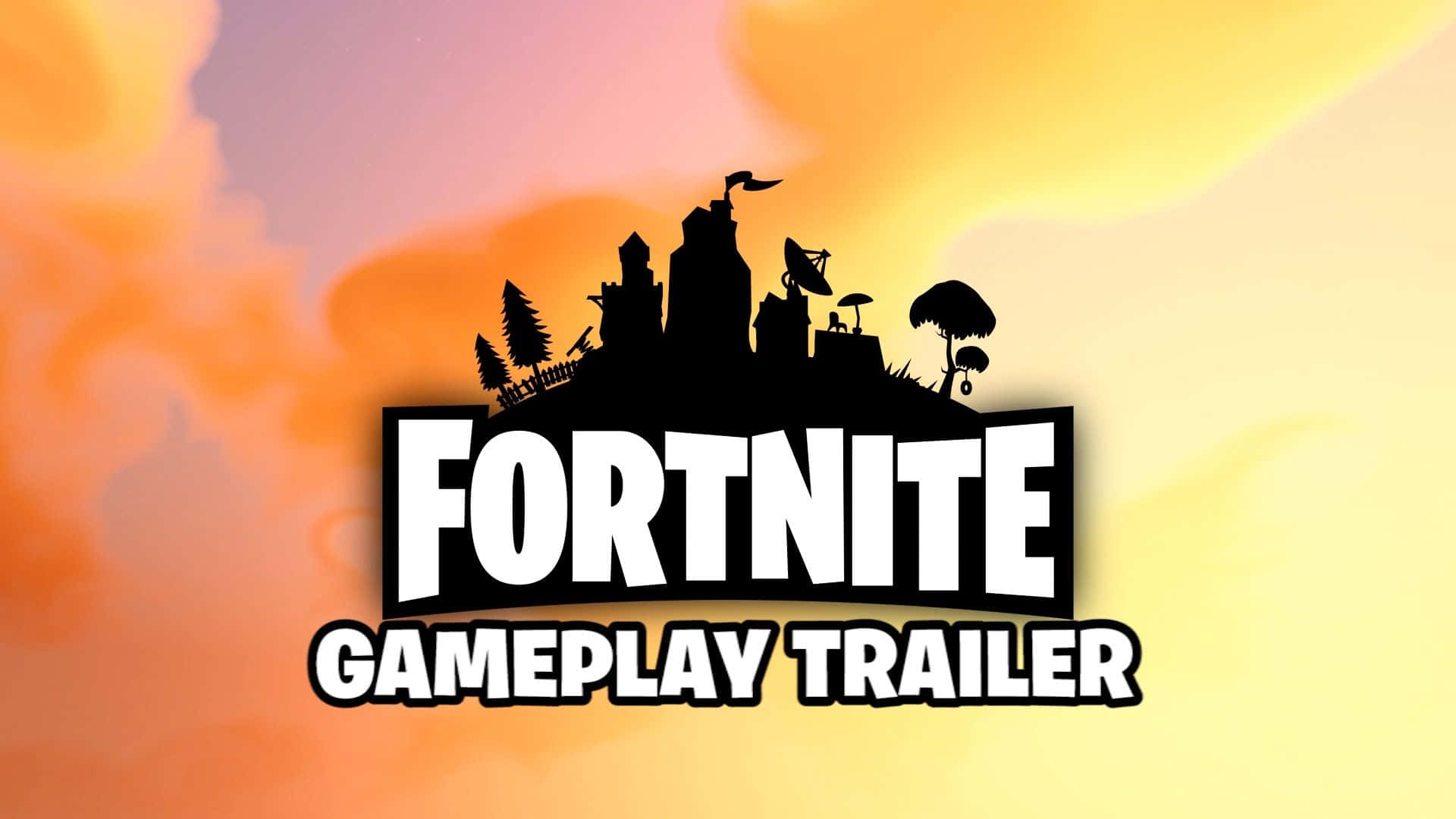 Fortnite, logo, black silhouette, Full HD Desktop Wallpaper