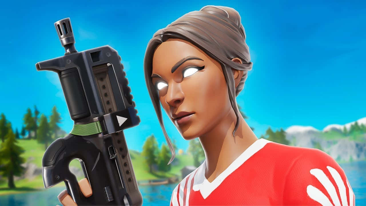 Fortnite, female character, glowing eyes, HD Desktop Wallpaper