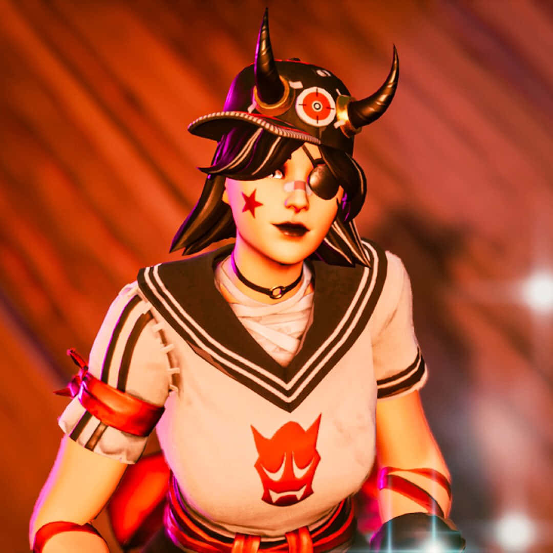 Fortnite, anime girl, horns, SD Desktop Wallpaper