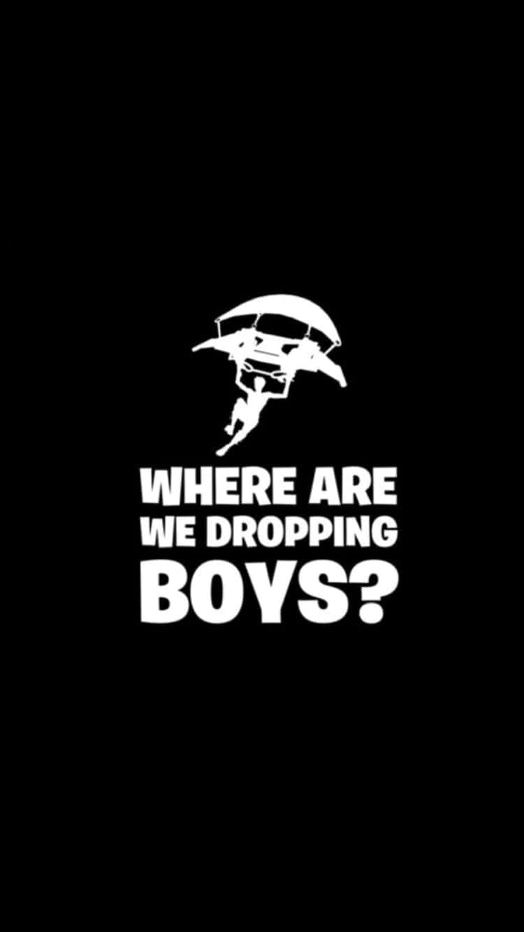 Fortnite Phone, parachutist, white silhouette, HD Phone Wallpaper