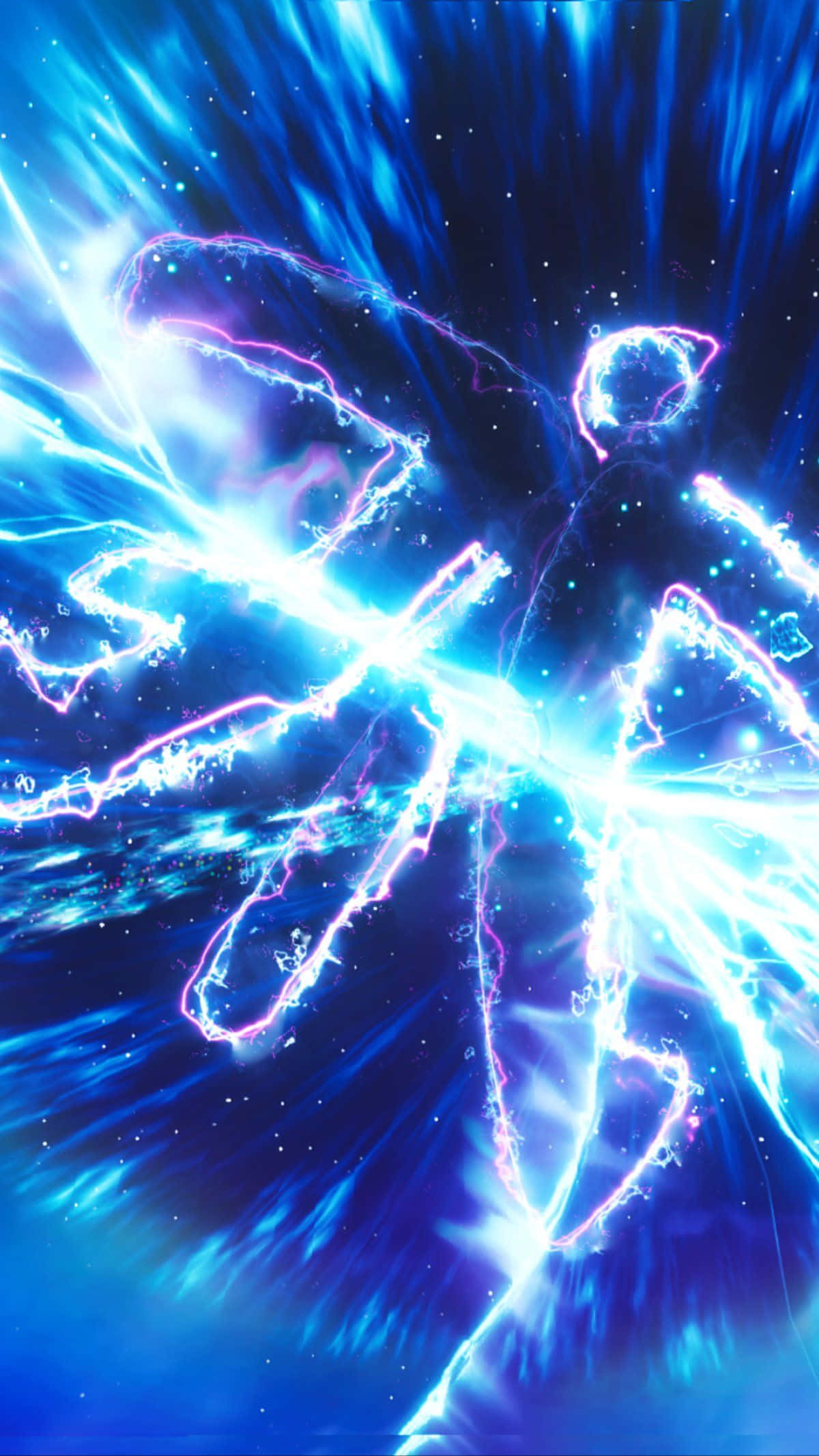 Fortnite Phone, electric blue, purple energy, Full HD Phone Wallpaper