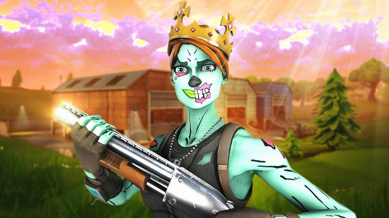 Fortnite, Ghoul Trooper, golden crown, HD Desktop Wallpaper