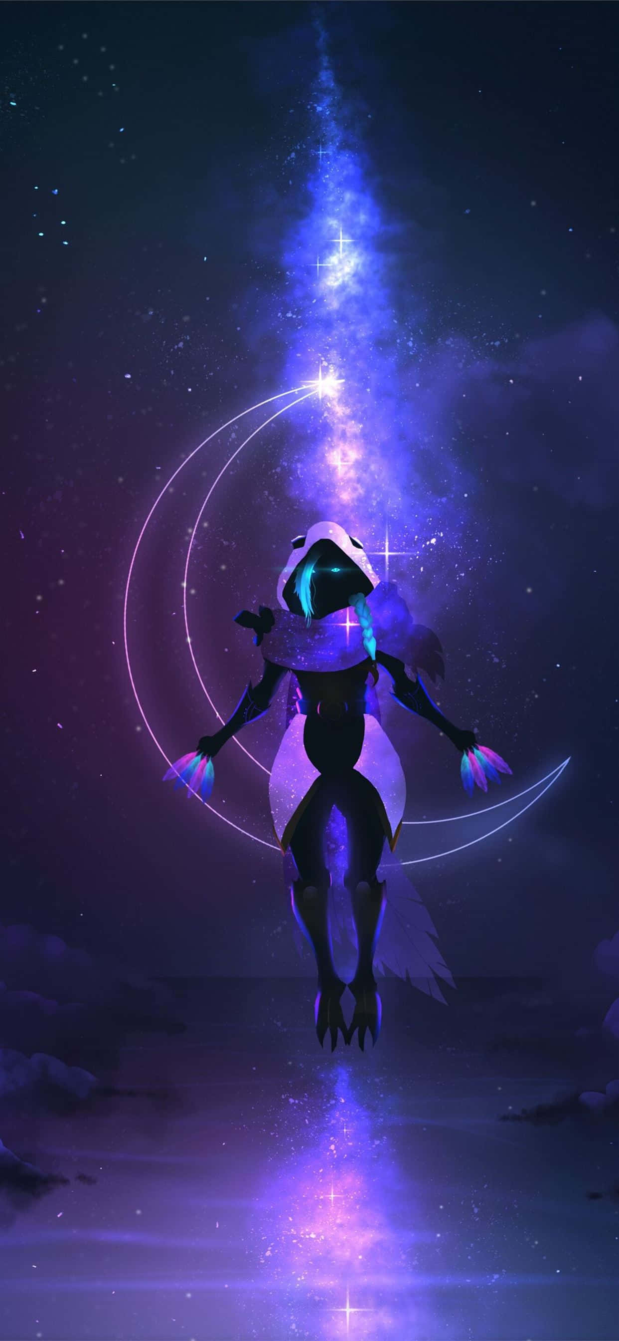 Fortnite, Purple, glowing cosmic figure, 2K Phone Wallpaper