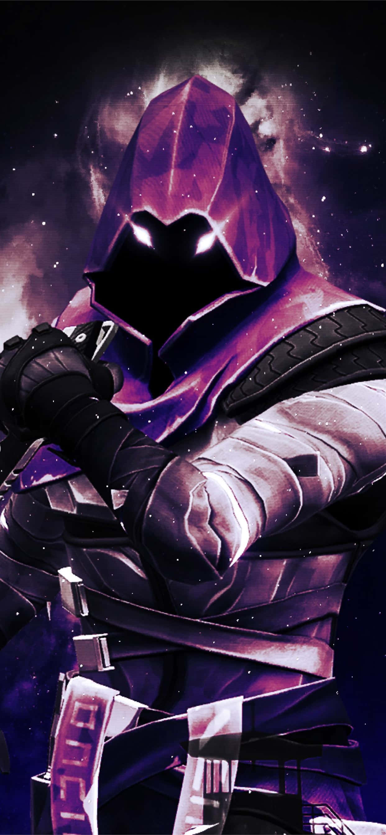 Fortnite, Purple skin, hooded figure, 2K Phone Wallpaper