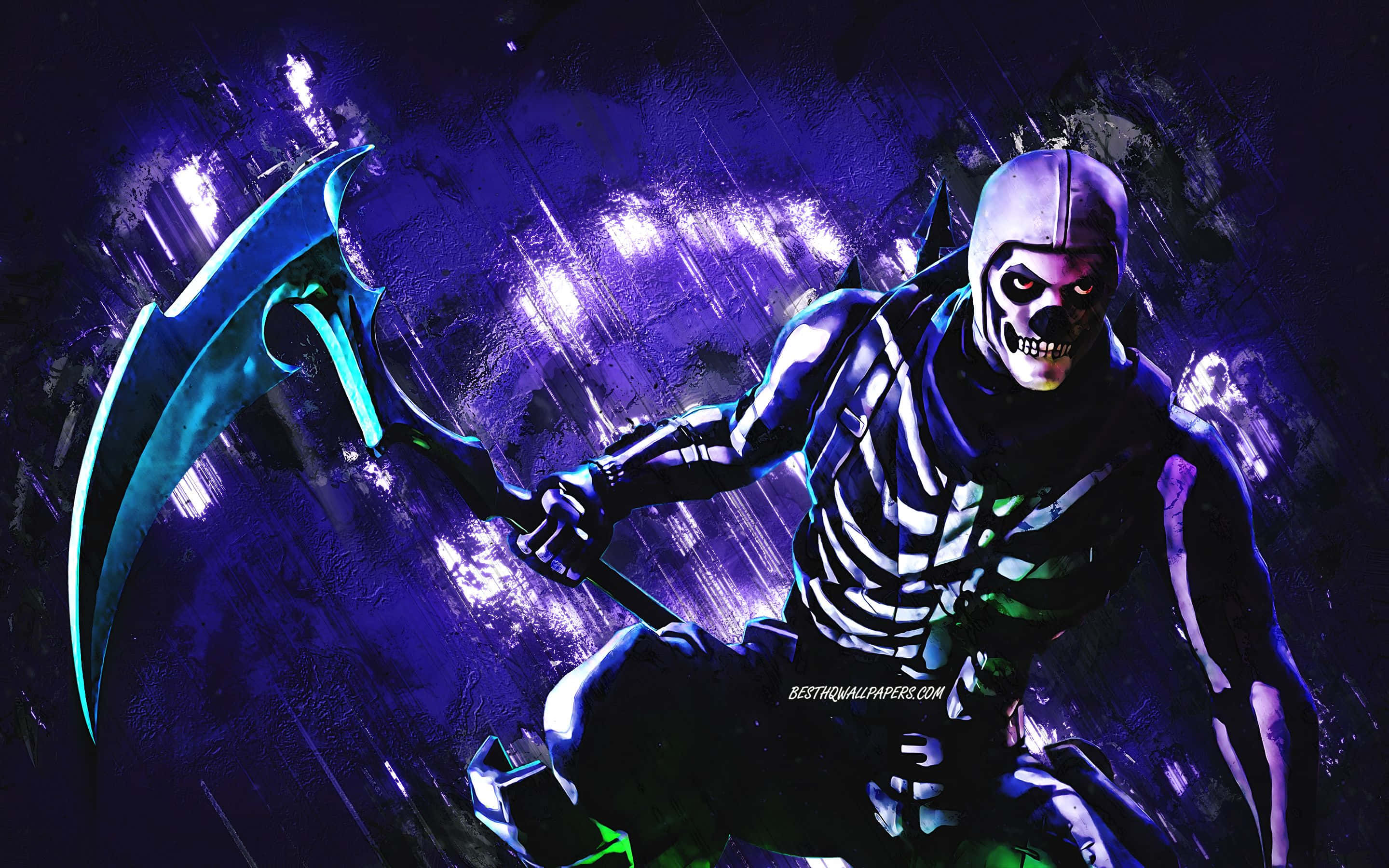Fortnite, Purple, skeletal warrior, 2K Desktop Wallpaper