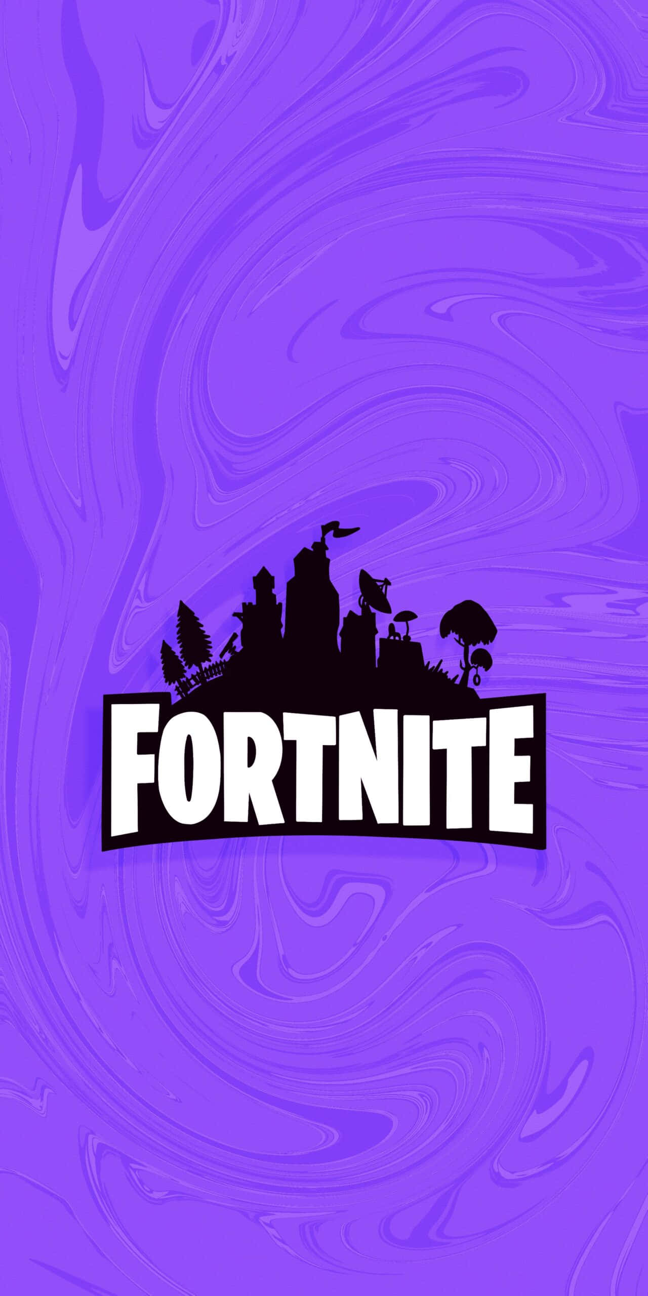 Fortnite, purple background, white letters, 2K Phone Wallpaper