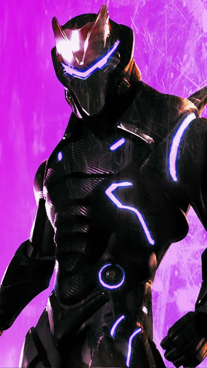 Fortnite Purple, glowing blue circuits, vibrant purple background, HD Phone Wallpaper