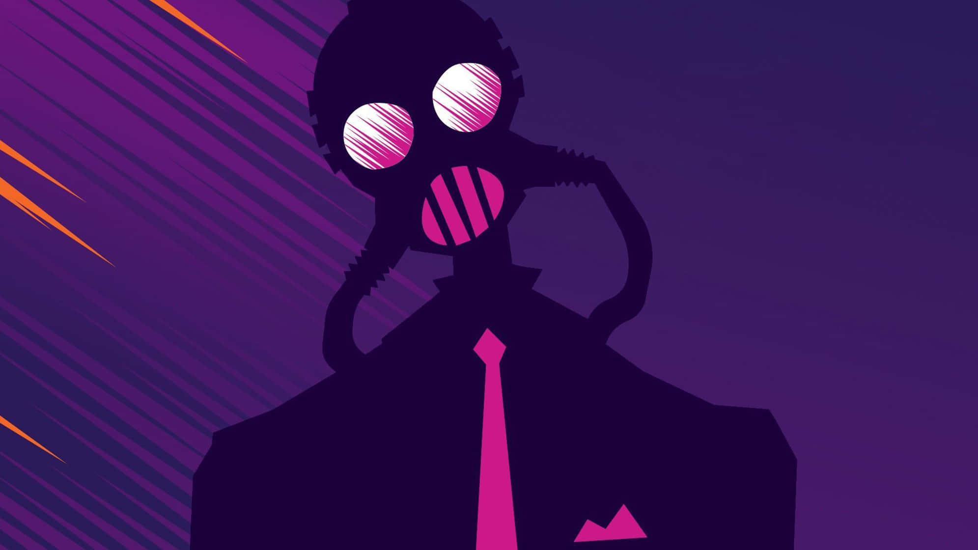 Fortnite, Purple character, gas-masked figure, Full HD Desktop Wallpaper