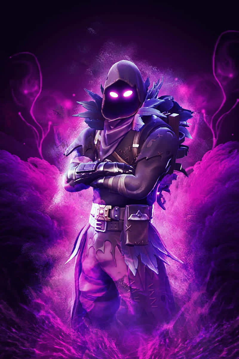 Fortnite, Purple, hooded warrior, SD Phone Wallpaper