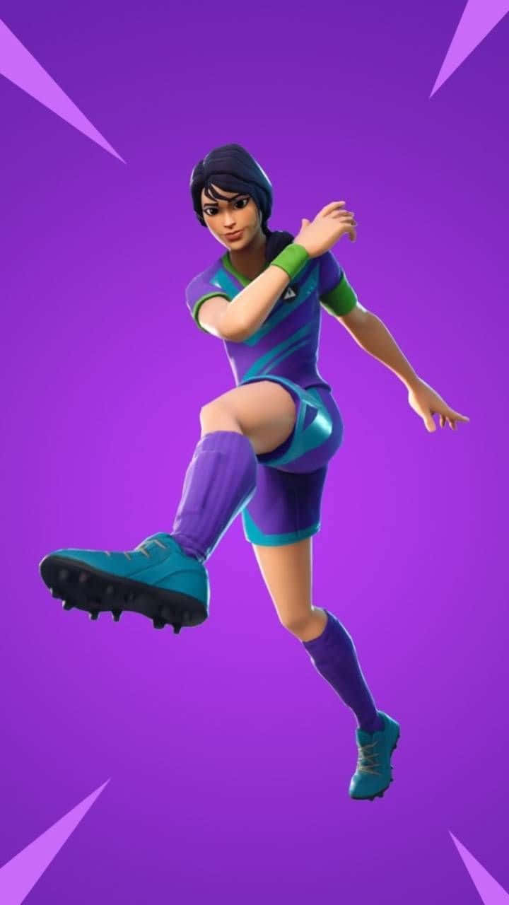 Fortnite Soccer Skin, female soccer player, purple and teal uniform, HD Phone Wallpaper