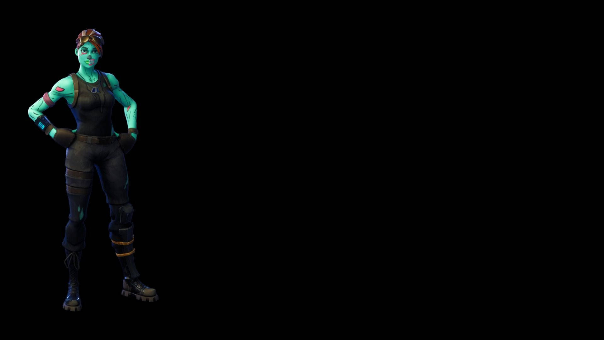 Fortnite, teal-skinned, female character, Full HD Desktop Wallpaper