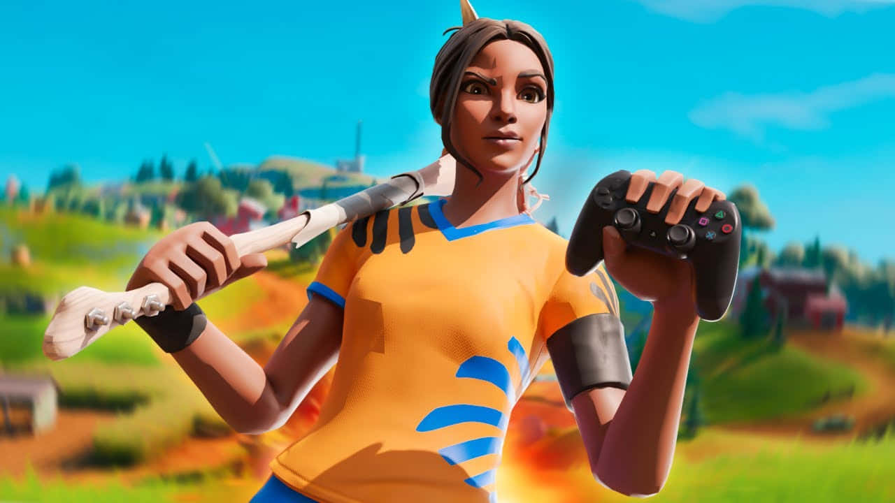 Fortnite, yellow jersey, controller, HD Desktop Wallpaper