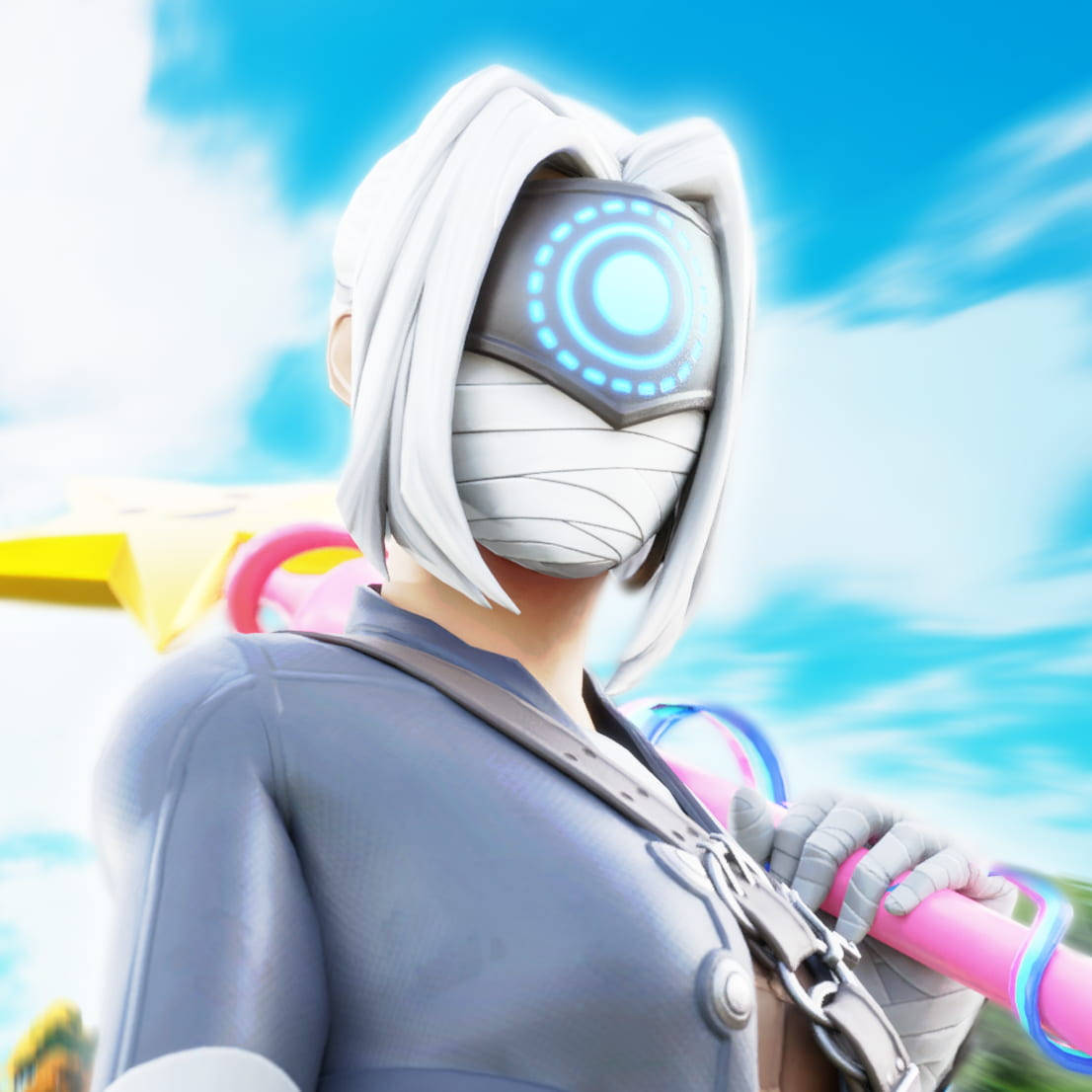 Fortnite, PFP Focus Outfit, white hair, SD Desktop Wallpaper