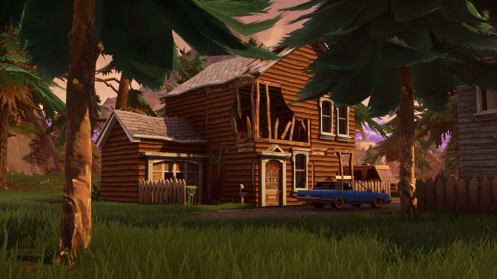 Fortnite Thumbnail, wooden house, broken windows, Full HD Desktop Wallpaper