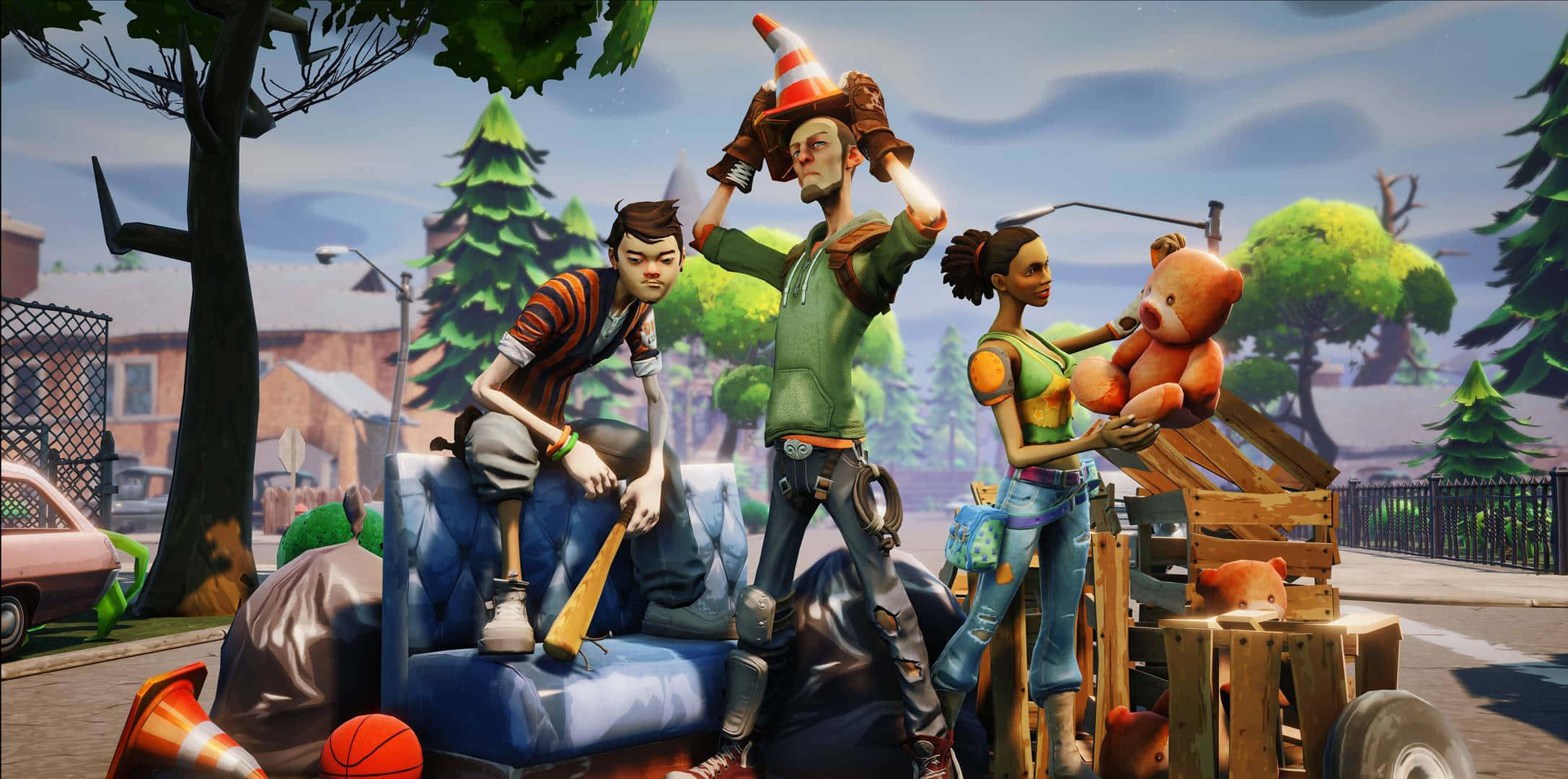 Fortnite, Xbox, animated characters, Full HD Desktop Wallpaper