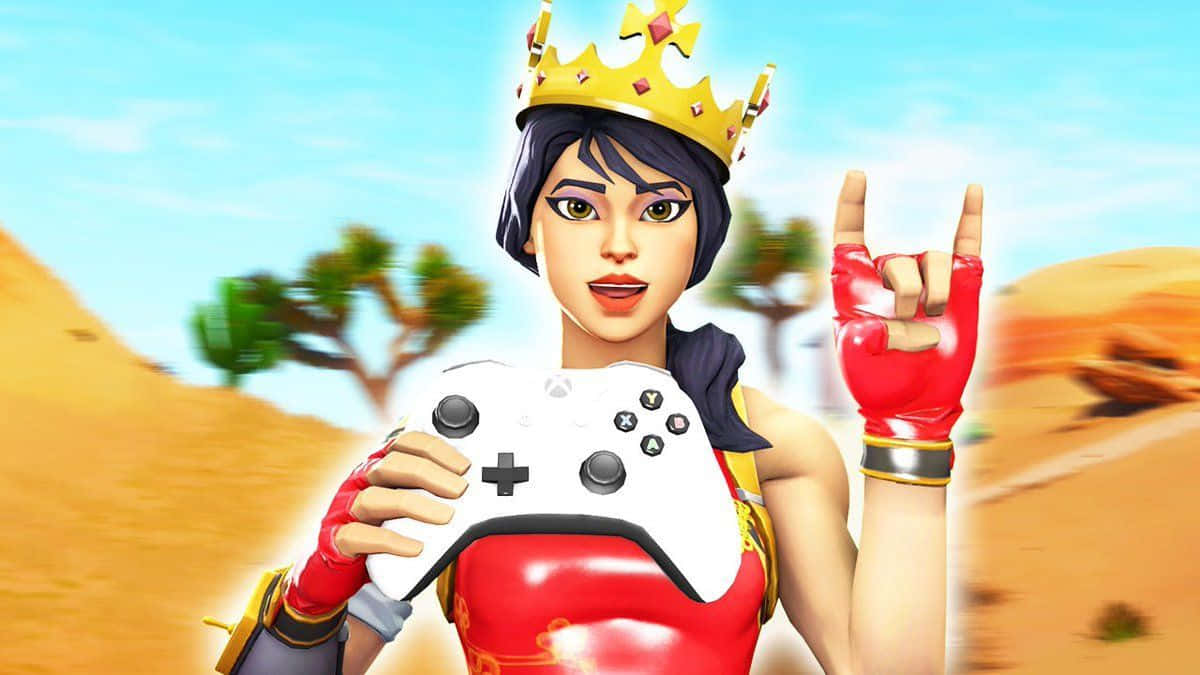 Fortnite Xbox, female gamer, desert, SD Desktop Wallpaper