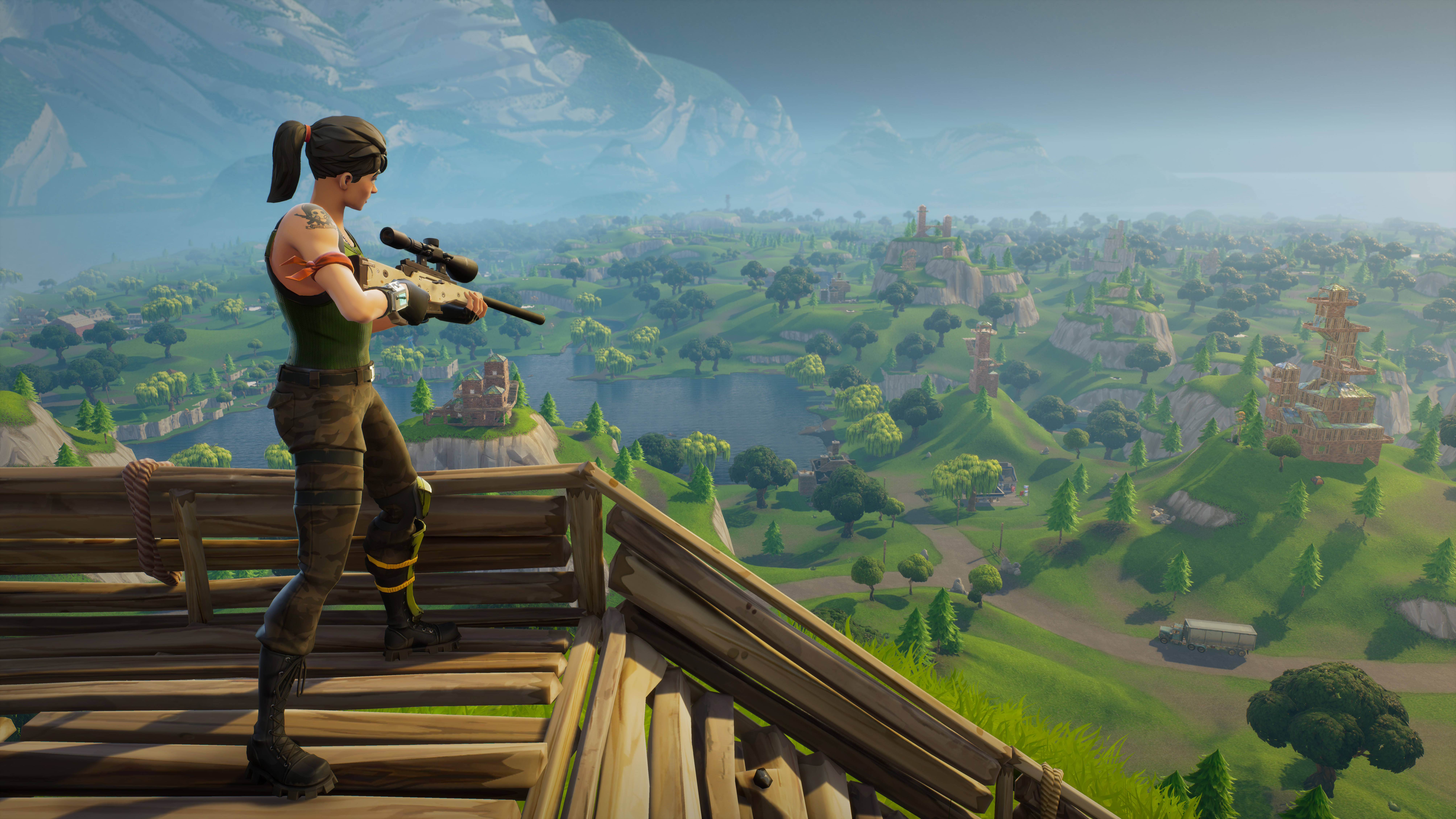 Fortnite, 4K Gaming, sniper rifle, 8K Desktop Wallpaper