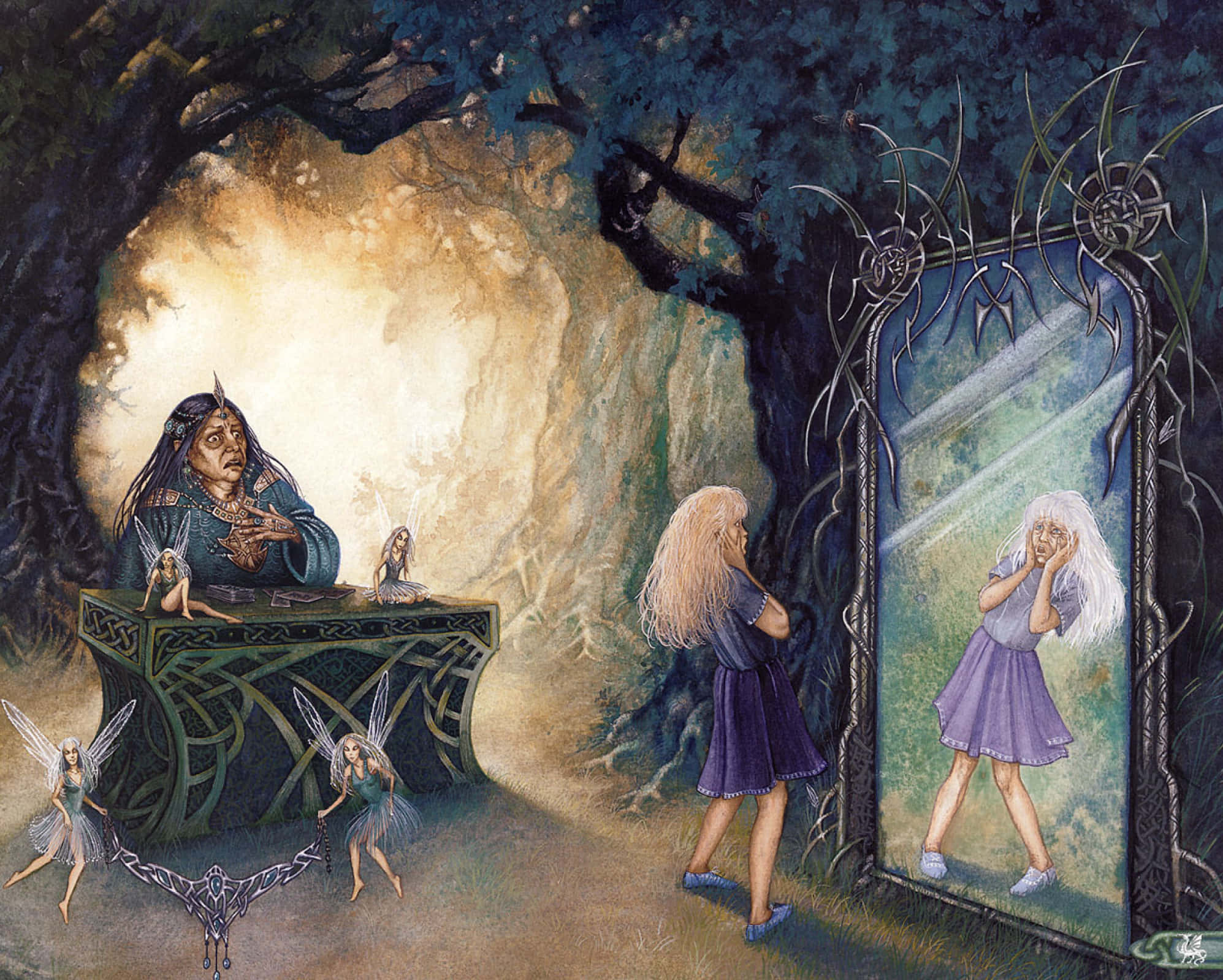Fortune Teller 1995, mystical mirror, witch, Full HD Desktop Wallpaper