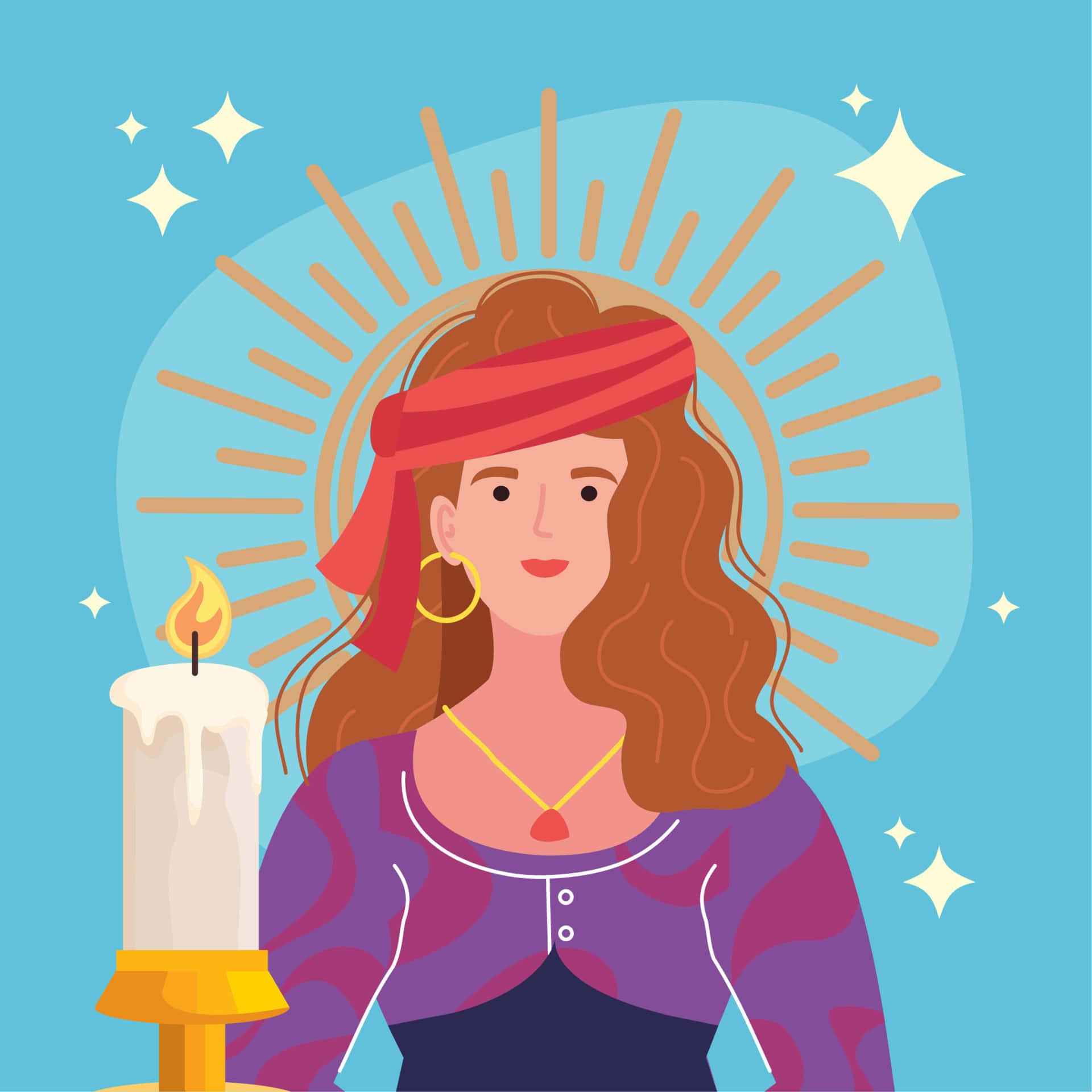 Fortune Teller, crystal ball, curly hair, Full HD Desktop Wallpaper