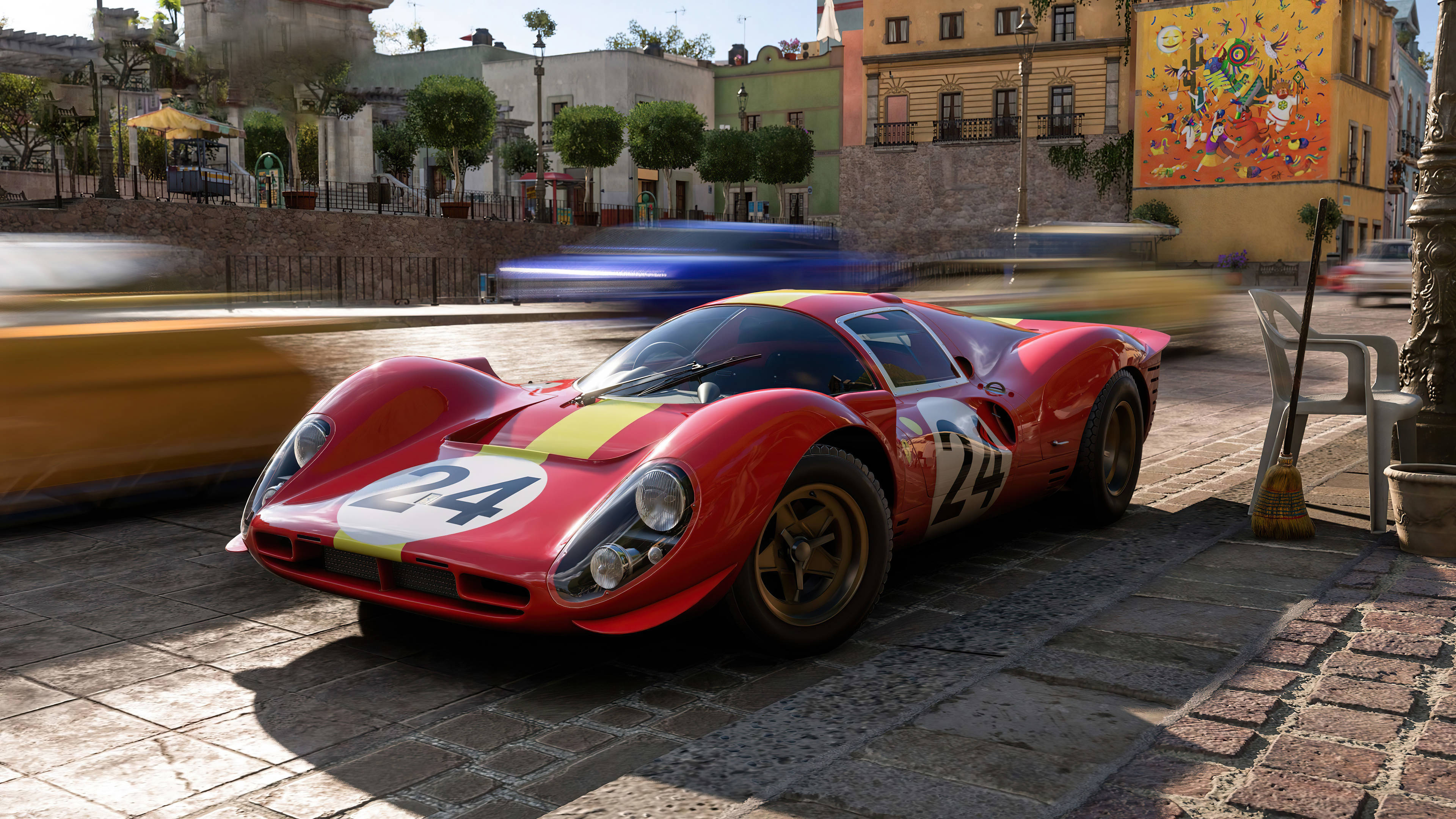 Forza 4, red Ferrari, vintage race car, 4K Desktop Wallpaper