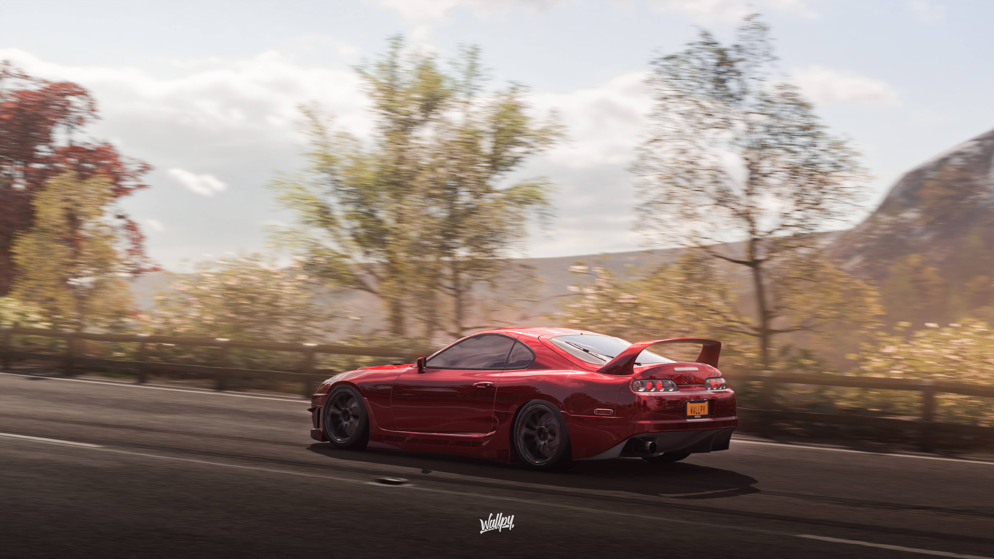 Forza 4, red sports car, winding mountain road, 4K Desktop Wallpaper
