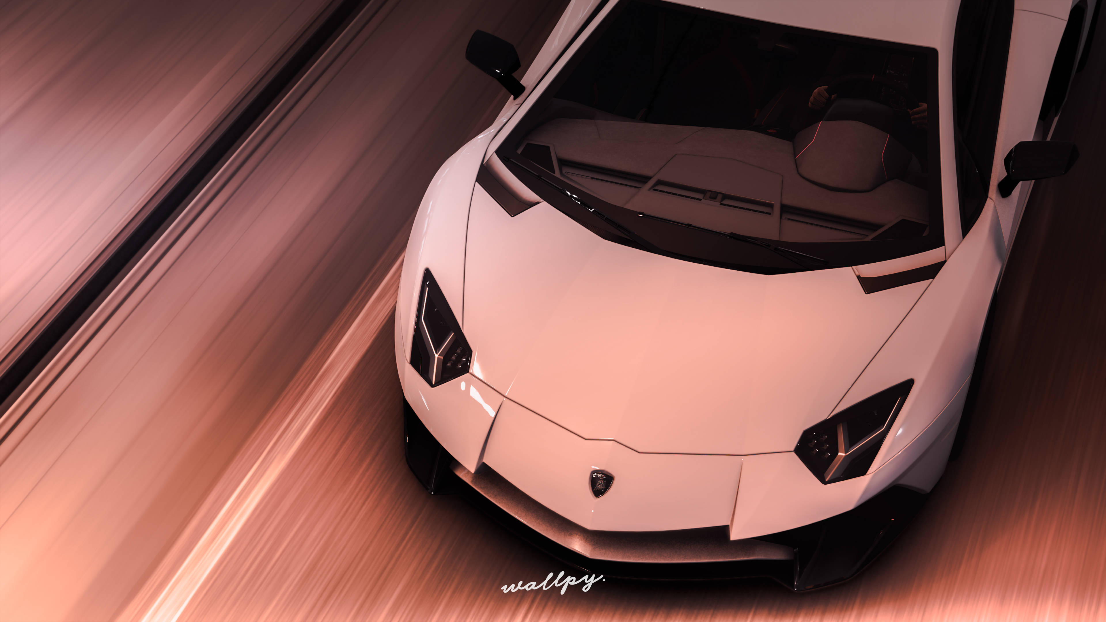 Forza Horizon 4 4K, white Lamborghini Aventador, motion blur, 4K Desktop Wallpaper