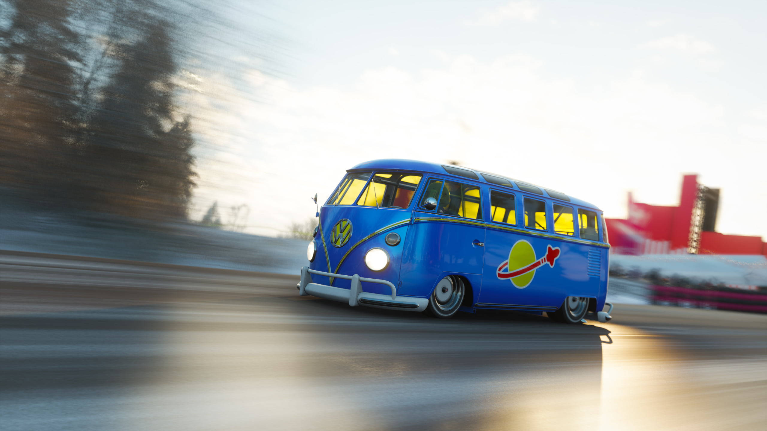 Forza Horizon 4, camper van, vibrant blue, 2K Desktop Wallpaper
