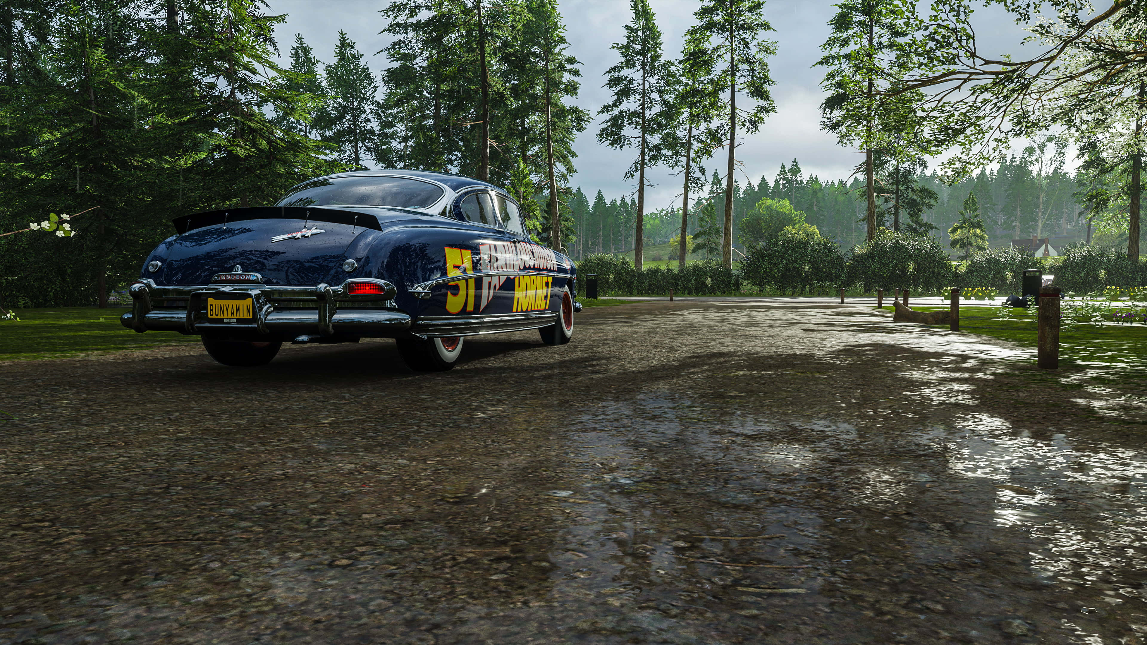 Forza Horizon 5, 4K, vintage blue race car, 4K Desktop Wallpaper
