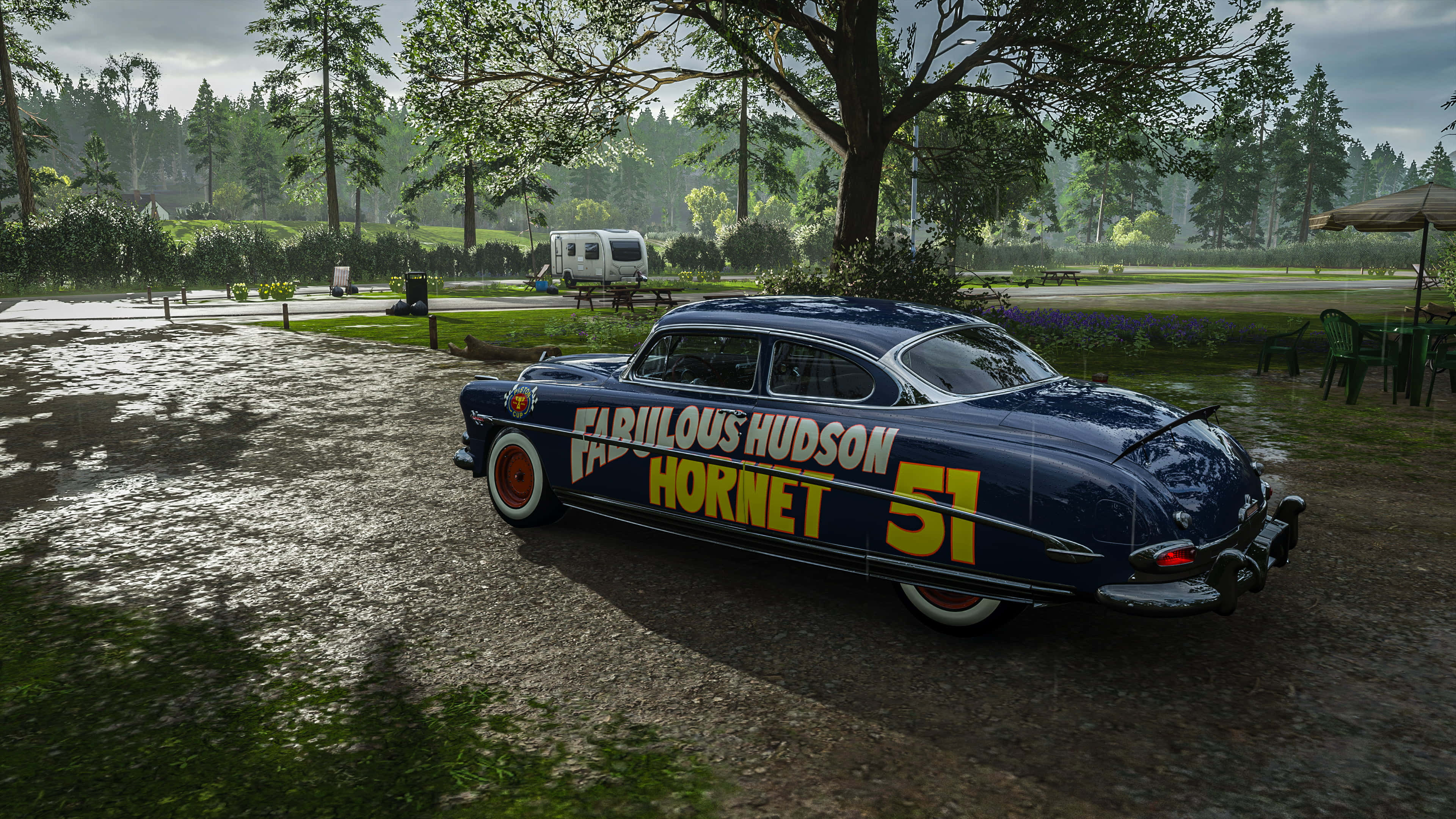 Forza Horizon 5, 4K Resolution, vintage blue Fabulous Hudson Hornet, 4K Desktop Wallpaper