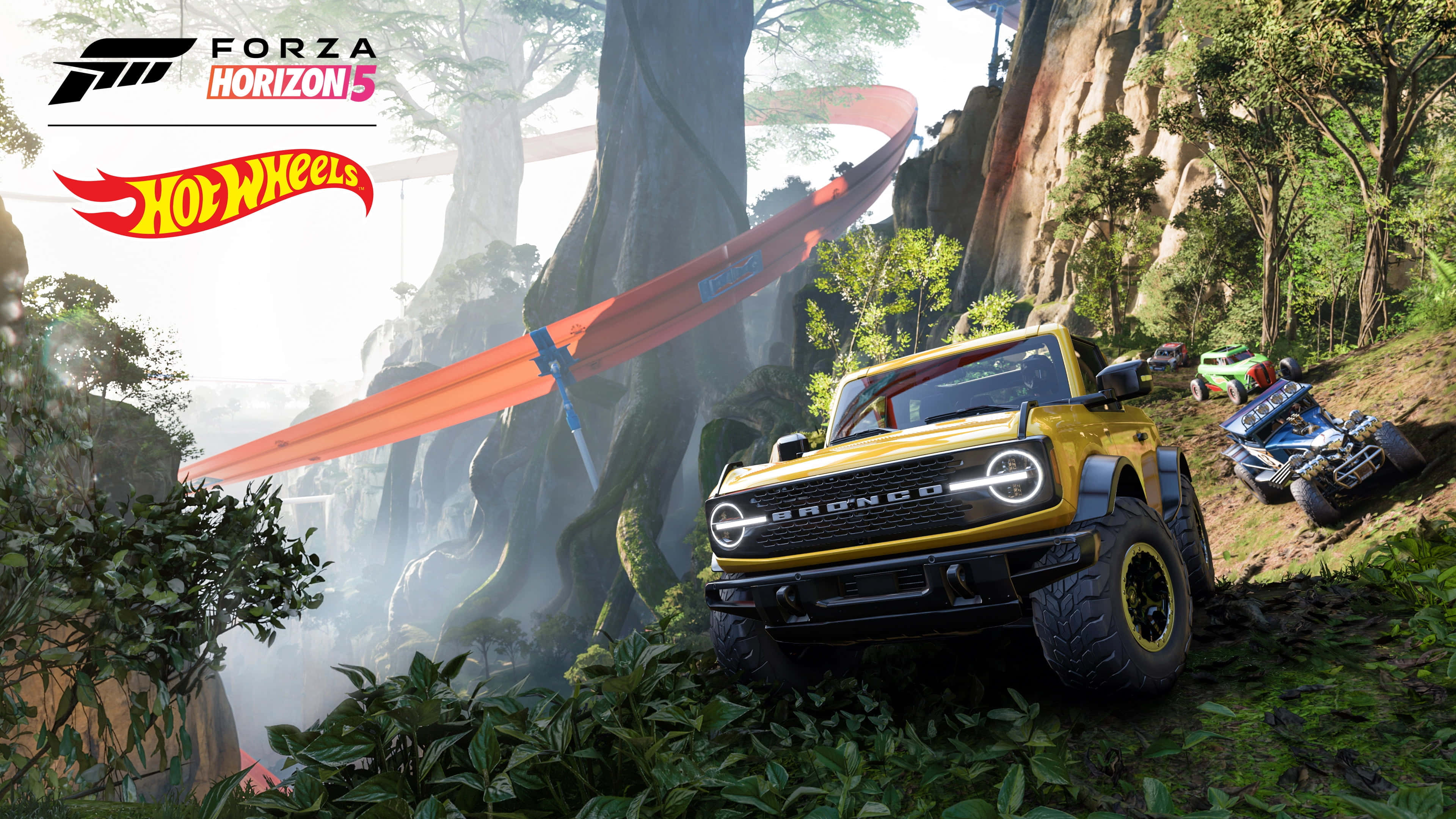 Forza Horizon 5 4K, yellow Ford Bronco, lush forest trail, 4K Desktop Wallpaper