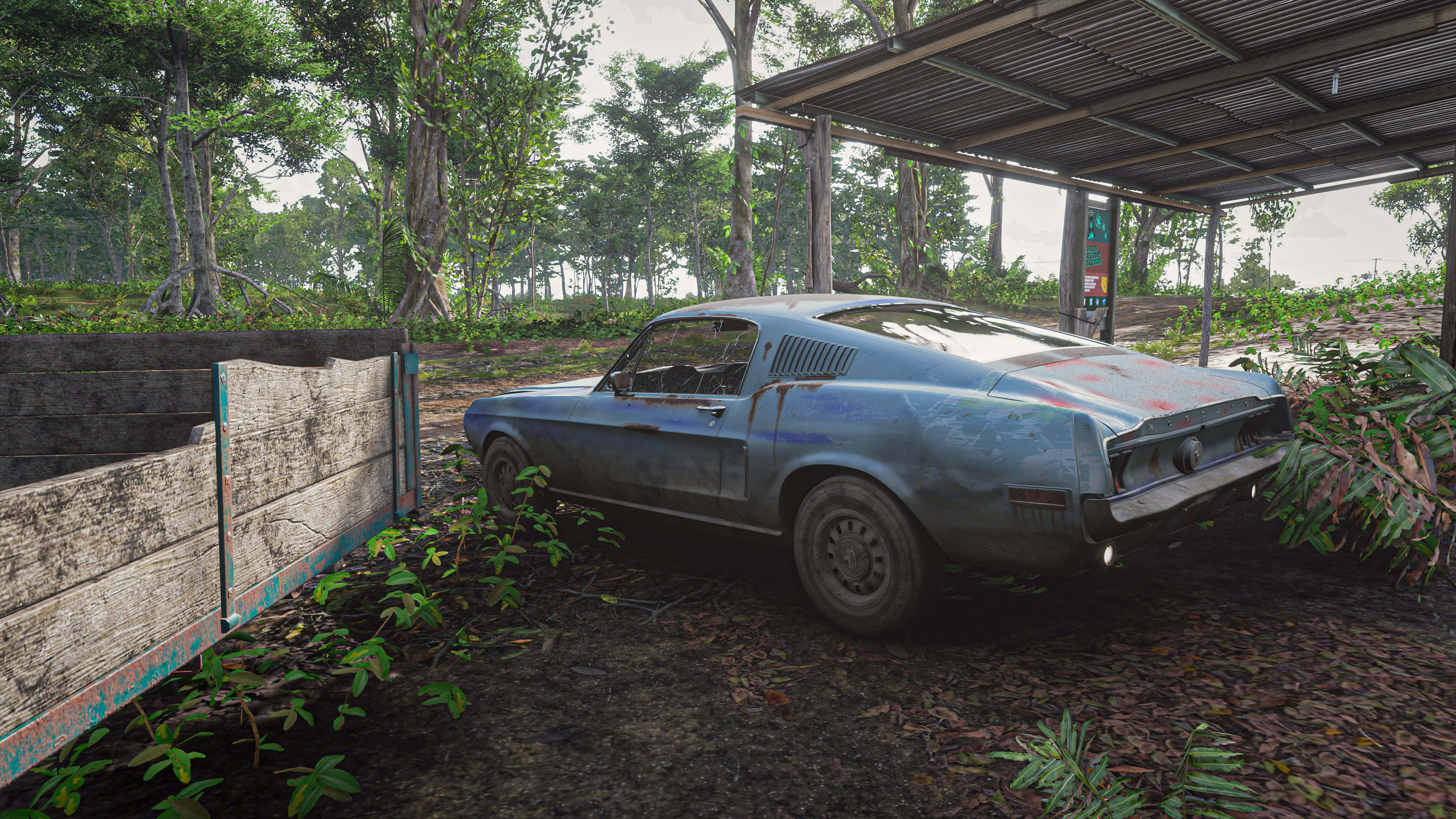 Forza Horizon 5 4K, blue classic muscle car, abandoned, 4K Desktop Wallpaper