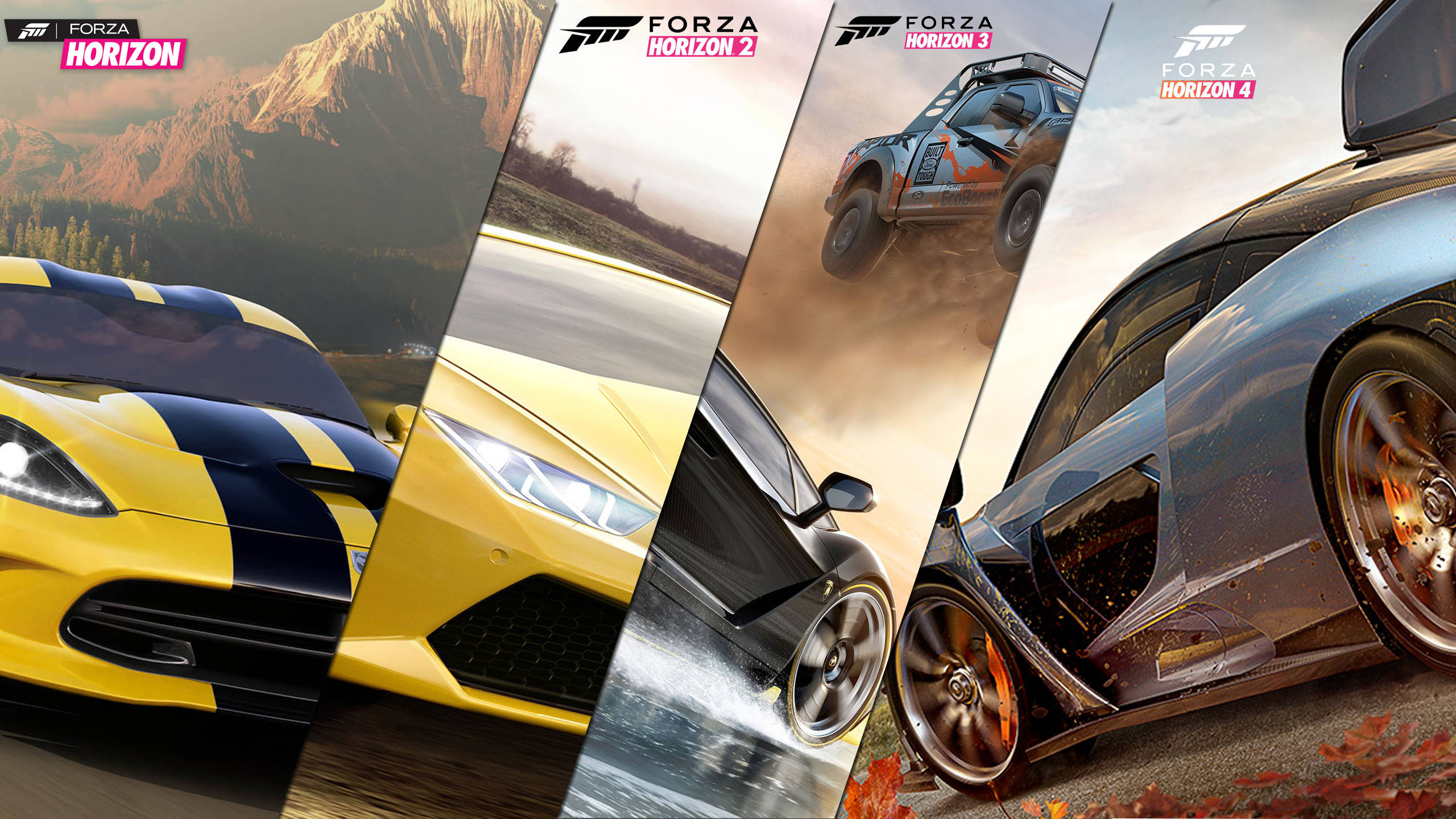 Forza Horizon, sports cars, scenic landscapes, 2K Desktop Wallpaper