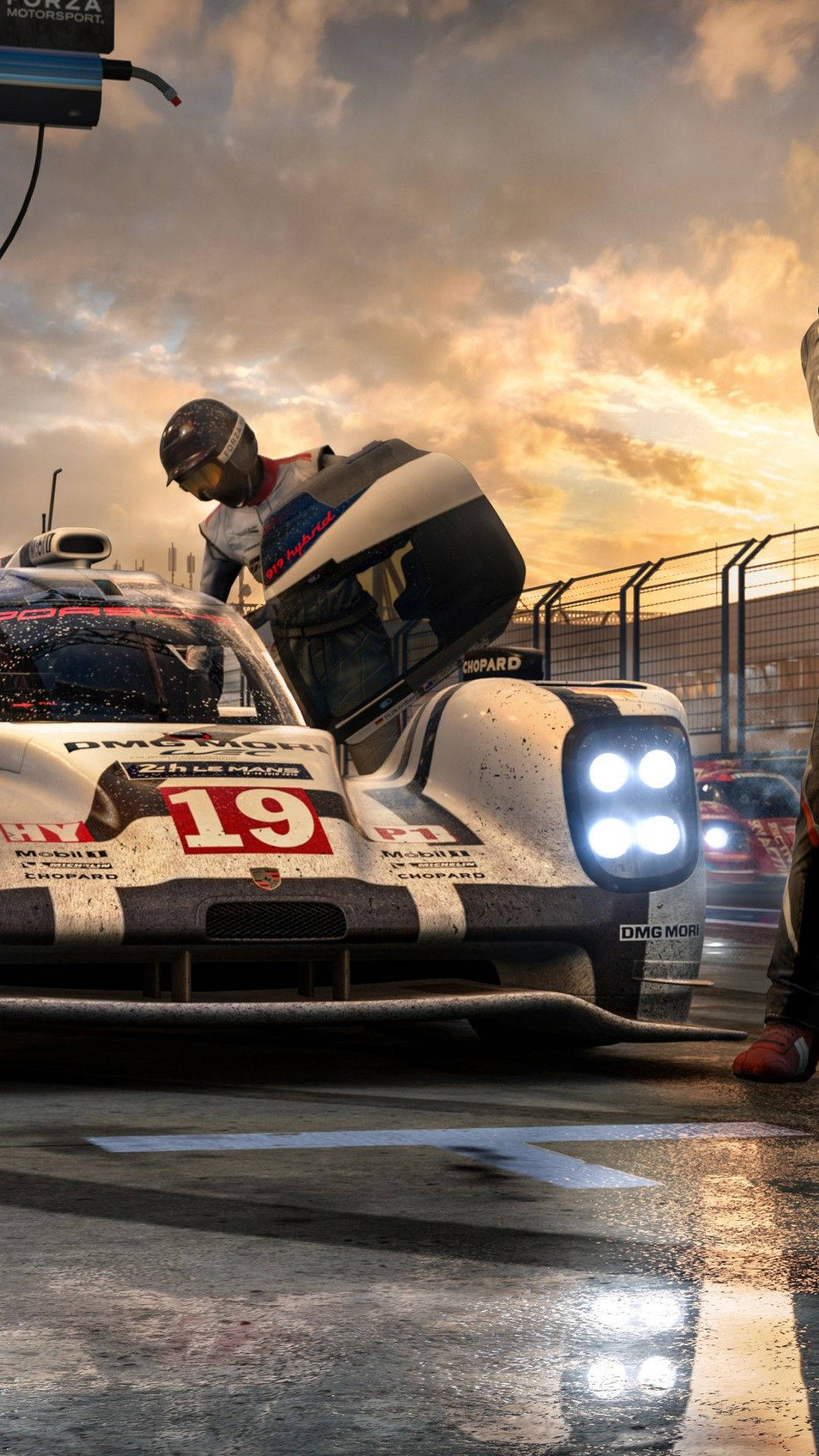 Forza iPhone, white race car, number 19, Full HD Phone Wallpaper