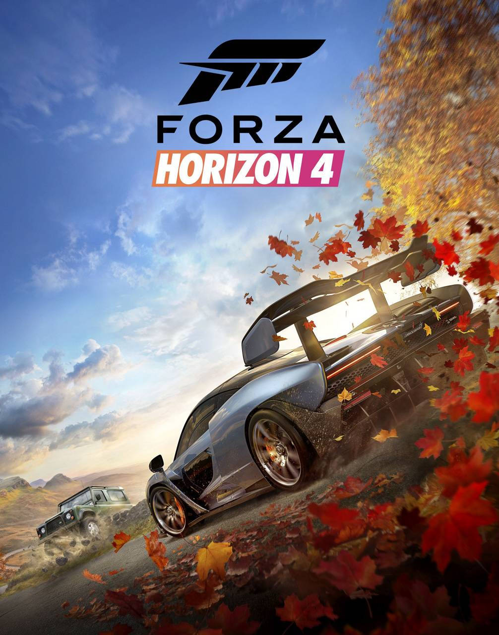 Forza, red maple leaves, silver sports car, HD Phone Wallpaper