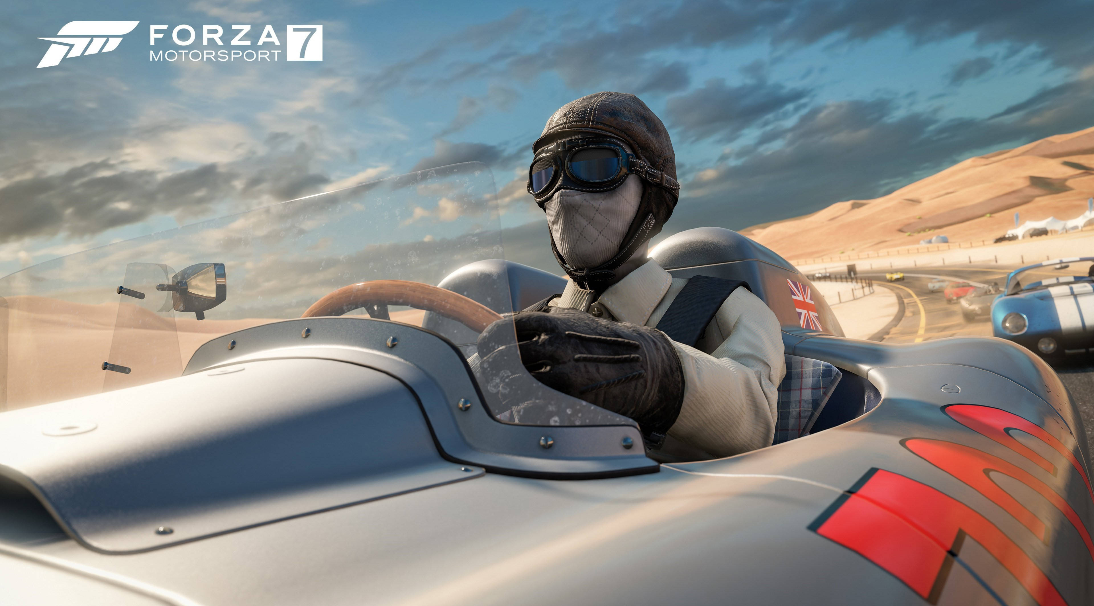 Forza Motorsport 7, 1955 Mercedes, desert track, 4K Desktop Wallpaper