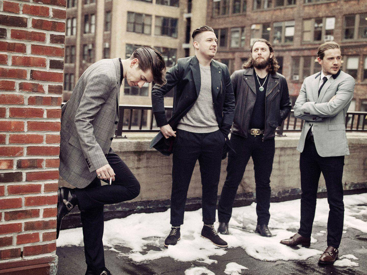 Foster the People, pop rock band, snowy rooftop, HD Desktop Wallpaper