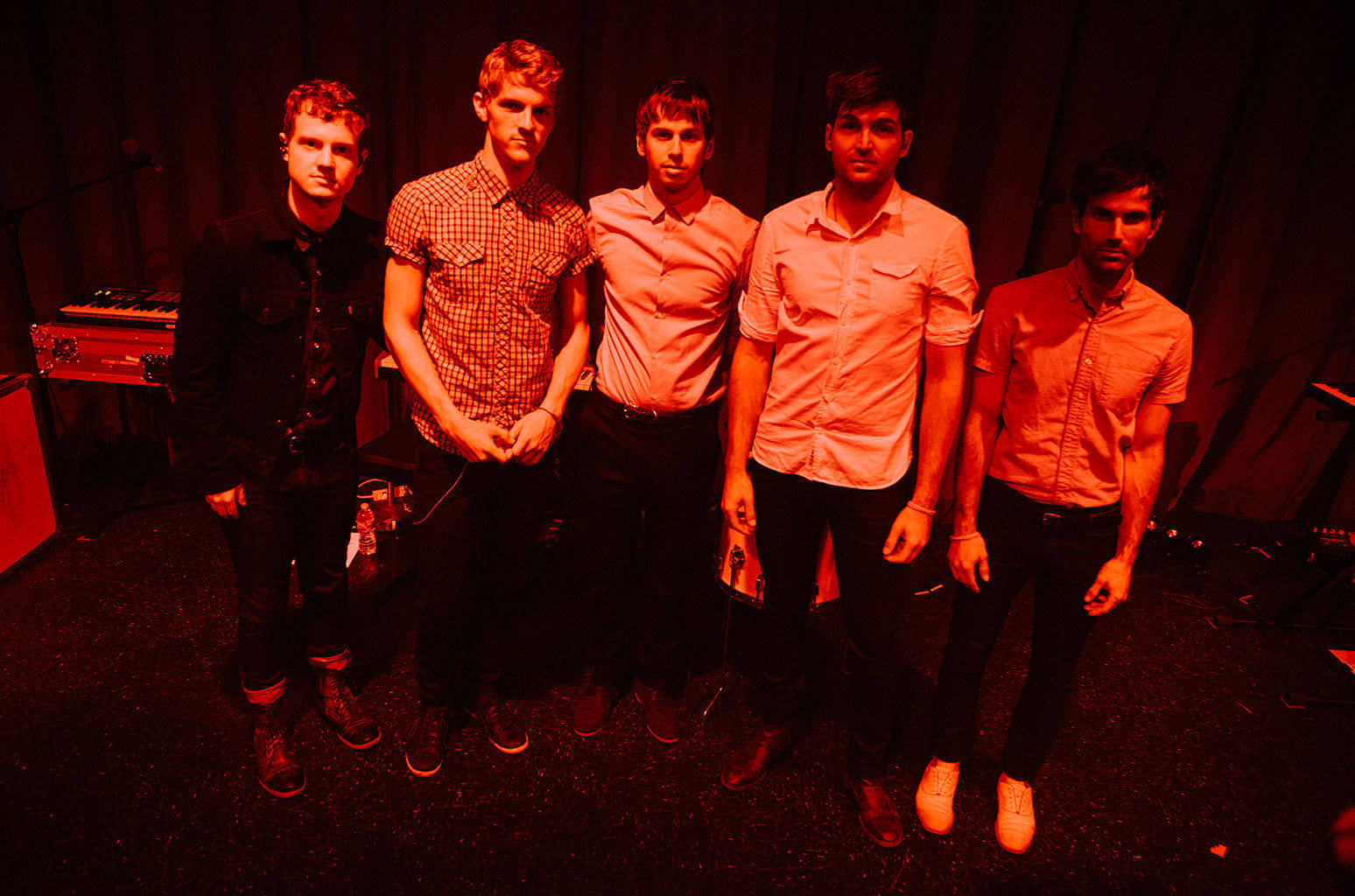 Foster the People, back stage, warm red light, HD Desktop Wallpaper