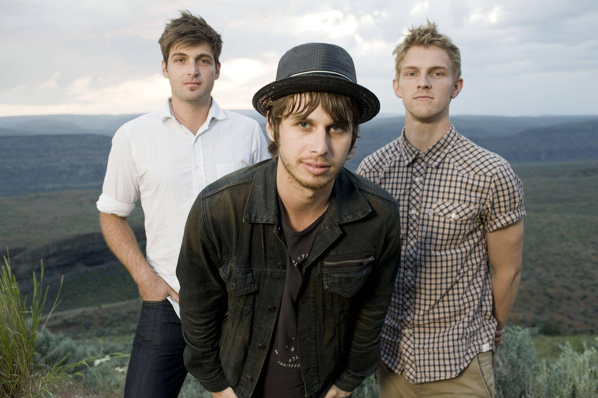 Foster the People, pop band, grassy hillside, Full HD Desktop Wallpaper