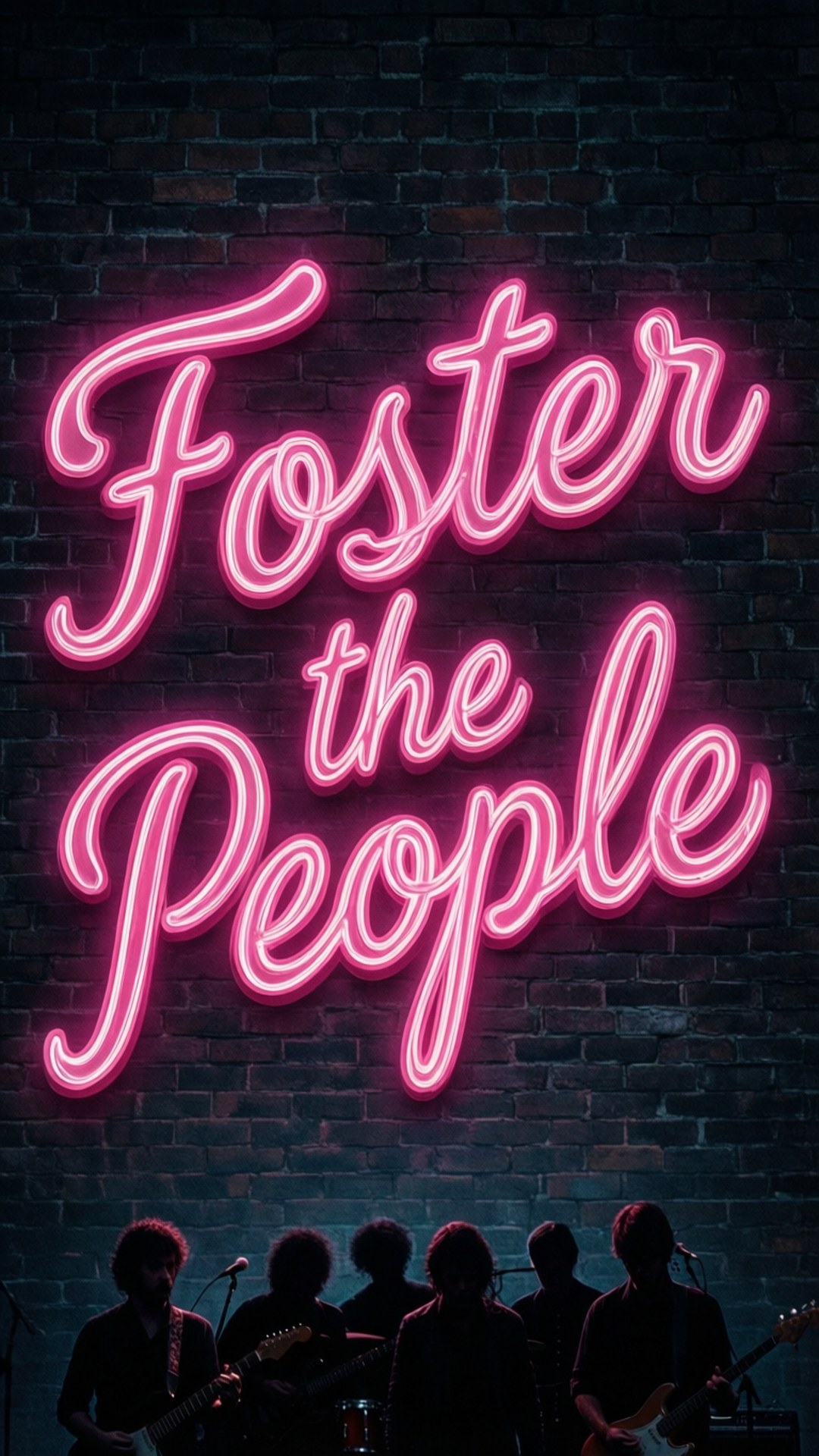 Foster the People, neon sign, pink neon, Full HD Phone Wallpaper
