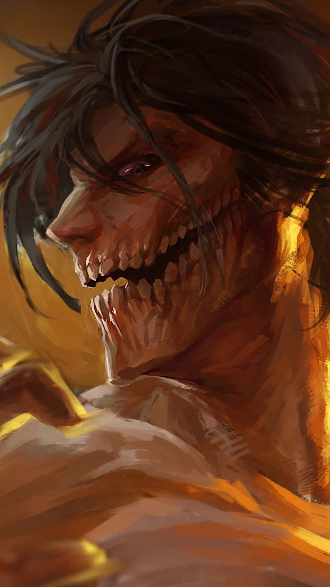 Founding Titan, anime titan, dark hair, Full HD Phone Wallpaper