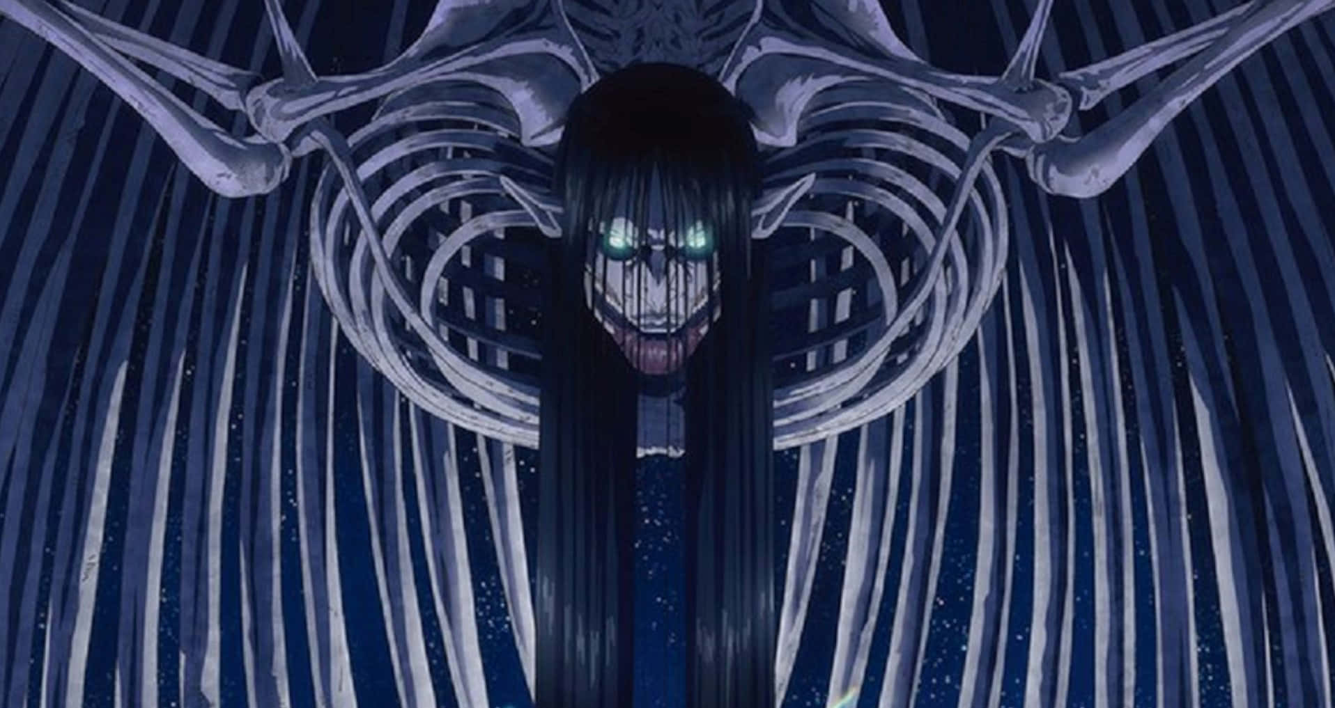 Founding Titan, glowing eyes, skeletal wings, HD Desktop Wallpaper