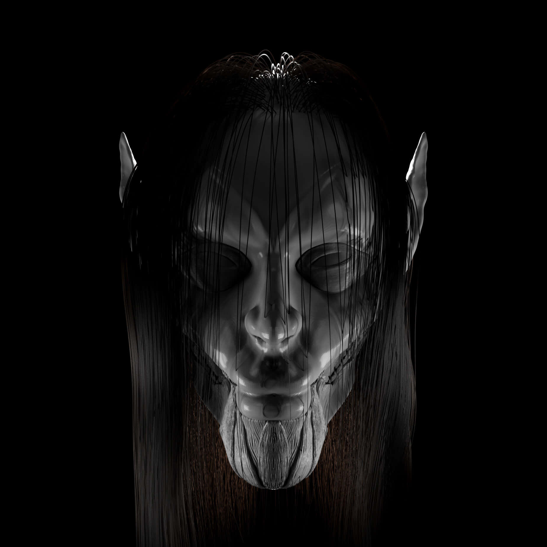 founding titan, demonic face, horns, HD Desktop Wallpaper