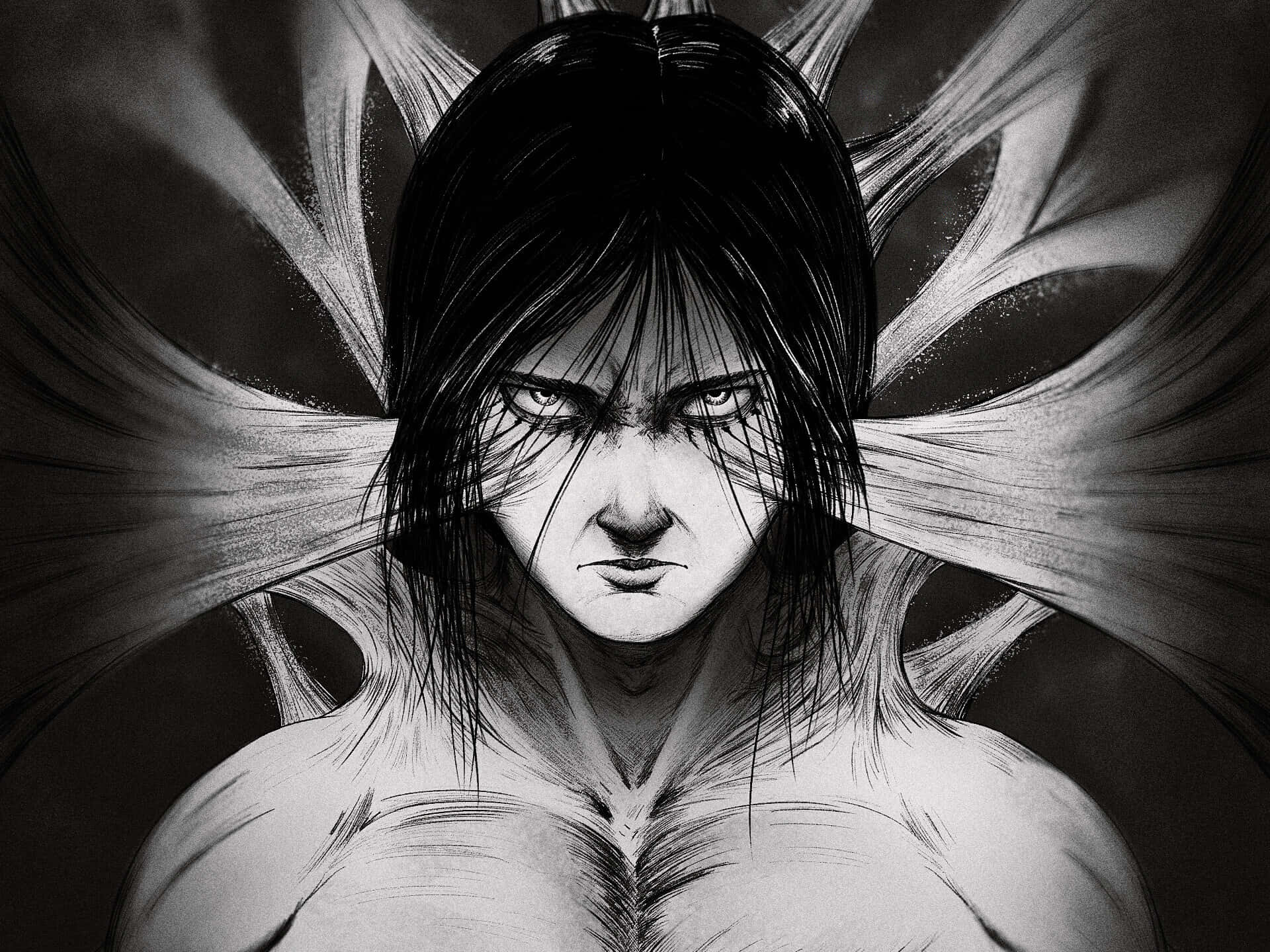 Founding Titan, anime character, dark hair, Full HD Desktop Wallpaper