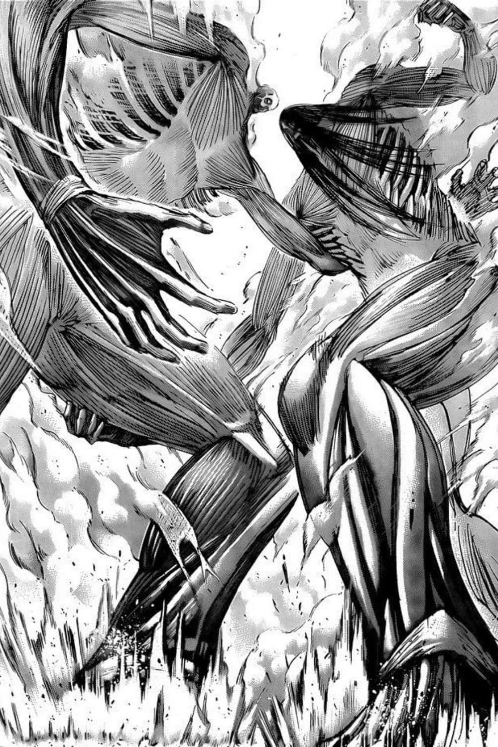 Founding Titan, manga panel, black and white, HD Phone Wallpaper