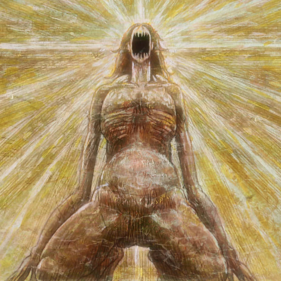Founding Titan, screaming humanoid figure, gaping mouth, SD Desktop Wallpaper